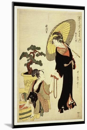 P.352-1945 Scene 5, Comparison of Celebrated Beauties and the Loyal League, C.1797-Kitagawa Utamaro-Mounted Giclee Print