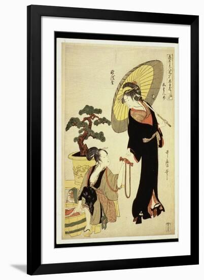 P.352-1945 Scene 5, Comparison of Celebrated Beauties and the Loyal League, C.1797-Kitagawa Utamaro-Framed Giclee Print