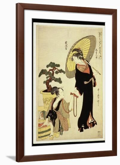 P.352-1945 Scene 5, Comparison of Celebrated Beauties and the Loyal League, C.1797-Kitagawa Utamaro-Framed Giclee Print