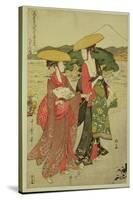 P.355-1945 Scene 8, Comparison of Celebrated Beauties and the Loyal League, C.1797-Kitagawa Utamaro-Stretched Canvas