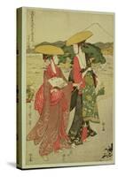 P.355-1945 Scene 8, Comparison of Celebrated Beauties and the Loyal League, C.1797-Kitagawa Utamaro-Stretched Canvas
