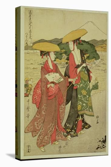 P.355-1945 Scene 8, Comparison of Celebrated Beauties and the Loyal League, C.1797-Kitagawa Utamaro-Stretched Canvas