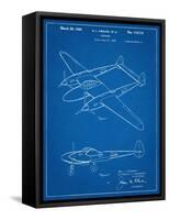 P-38 Airplane Patent-null-Framed Stretched Canvas