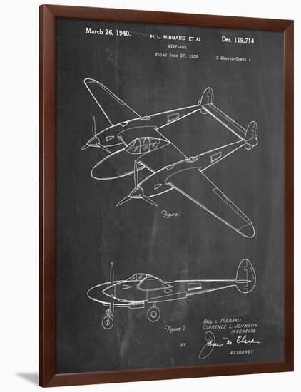 P-38 Airplane Patent-null-Framed Art Print