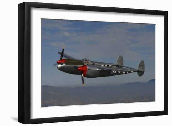 P-38 Lightning Flying over Santa Rosa, California-Stocktrek Images-Framed Photographic Print