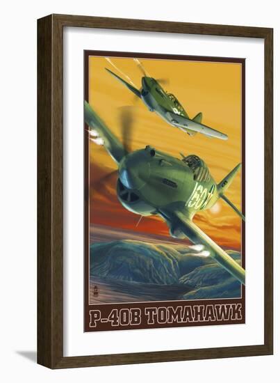 P-40B Tomahawks-Lantern Press-Framed Art Print