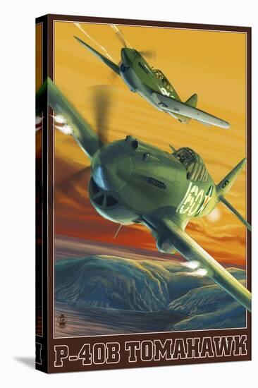 P-40B Tomahawks-Lantern Press-Stretched Canvas