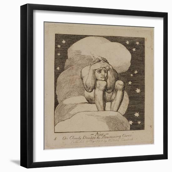 P.440-1985 Air, on Cloudy Doubts and Reasoning Cares, Plate 4 of 'The Gates of Paradise', First…-William Blake-Framed Giclee Print