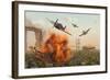 P-47 Thunderbolts Attacking German Jagdpanther Tanks During World War Ii-null-Framed Art Print