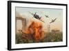 P-47 Thunderbolts Attacking German Jagdpanther Tanks During World War Ii-null-Framed Art Print