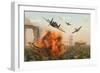 P-47 Thunderbolts Attacking German Jagdpanther Tanks During World War Ii-null-Framed Art Print