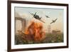 P-47 Thunderbolts Attacking German Jagdpanther Tanks During World War Ii-null-Framed Art Print