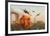 P-47 Thunderbolts Attacking German Jagdpanther Tanks During World War Ii-null-Framed Art Print