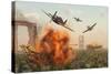 P-47 Thunderbolts Attacking German Jagdpanther Tanks During World War Ii-null-Stretched Canvas