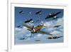 P-47 Thunderbolts Escorting B-17 Flying Fortress Bombers-null-Framed Art Print