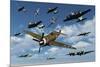 P-47 Thunderbolts Escorting B-17 Flying Fortress Bombers-null-Mounted Art Print