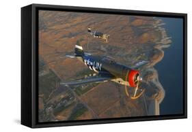P-47 Thunderbolts Flying over Chino, California-Stocktrek Images-Framed Stretched Canvas