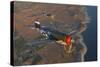 P-47 Thunderbolts Flying over Chino, California-Stocktrek Images-Stretched Canvas