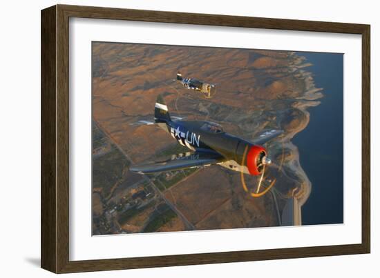 P-47 Thunderbolts Flying over Chino, California-Stocktrek Images-Framed Photographic Print