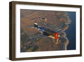 P-47 Thunderbolts Flying over Chino, California-Stocktrek Images-Framed Photographic Print