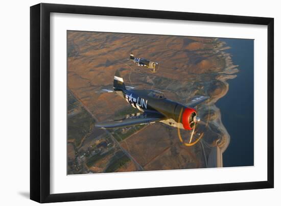 P-47 Thunderbolts Flying over Chino, California-Stocktrek Images-Framed Photographic Print