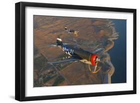 P-47 Thunderbolts Flying over Chino, California-Stocktrek Images-Framed Photographic Print