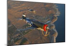 P-47 Thunderbolts Flying over Chino, California-Stocktrek Images-Mounted Photographic Print