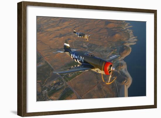 P-47 Thunderbolts Flying over Chino, California-Stocktrek Images-Framed Photographic Print