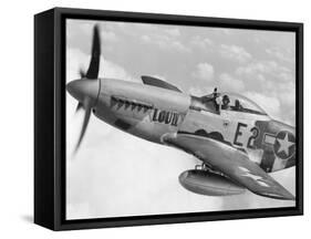 P-51 Mustang Fighter Plane in Flight. it Was a World War 2 Era Long-Range-null-Framed Stretched Canvas