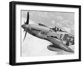 P-51 Mustang Fighter Plane in Flight. it Was a World War 2 Era Long-Range-null-Framed Photo