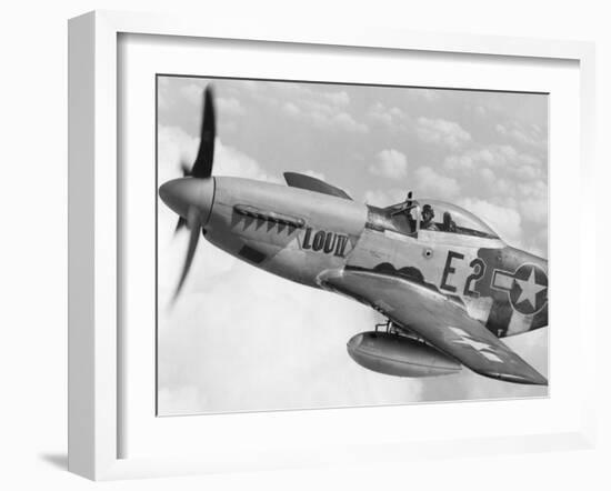 P-51 Mustang Fighter Plane in Flight. it Was a World War 2 Era Long-Range-null-Framed Photo