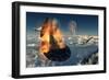 P-51 Mustangs Attacking a Flying Saucer-null-Framed Premium Giclee Print