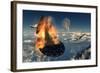 P-51 Mustangs Attacking a Flying Saucer-null-Framed Art Print