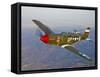 P-51B Mustang in Flight Over China, California-Stocktrek Images-Framed Stretched Canvas