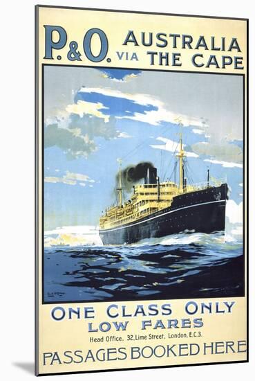 P. and O. Australia Via the Cape-null-Mounted Giclee Print