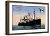 P.D. Pretoria, Hapag, Dampfschiff, Fahne-null-Framed Giclee Print