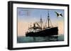 P.D. Pretoria, Hapag, Dampfschiff, Fahne-null-Framed Giclee Print