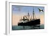 P.D. Pretoria, Hapag, Dampfschiff, Fahne-null-Framed Giclee Print