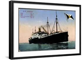 P.D. Pretoria, Hapag, Dampfschiff, Fahne-null-Framed Giclee Print