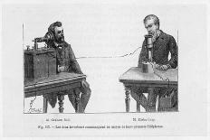 Recording a Man Playing the Piano Using Edison's Improved Model Phonograph-P. Fouche-Laminated Photographic Print