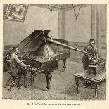 Recording a Man Playing the Piano Using Edison's Improved Model Phonograph-P. Fouche-Mounted Photographic Print