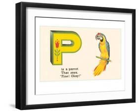 P is a Parrot-null-Framed Art Print