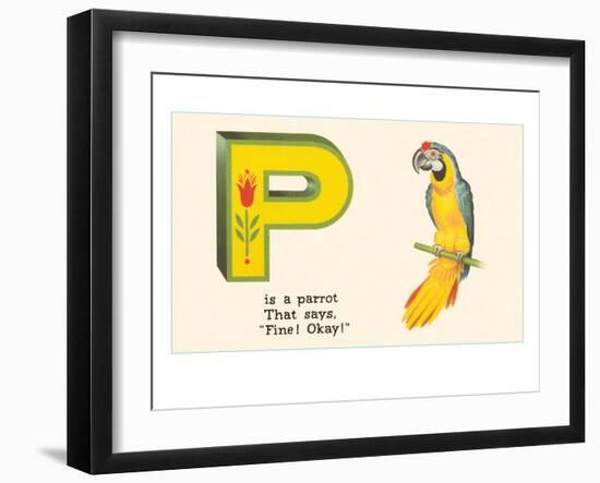 P is a Parrot-null-Framed Art Print