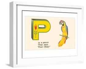 P is a Parrot-null-Framed Art Print