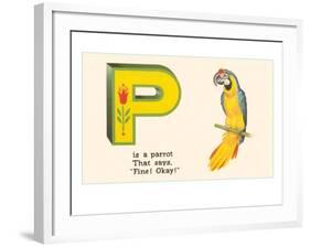 P is a Parrot-null-Framed Art Print