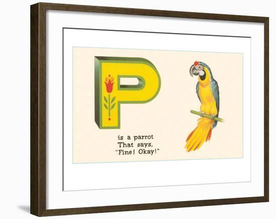 P is a Parrot-null-Framed Art Print