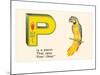 P is a Parrot-null-Mounted Art Print