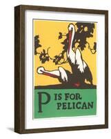 P is for Pelican-null-Framed Art Print