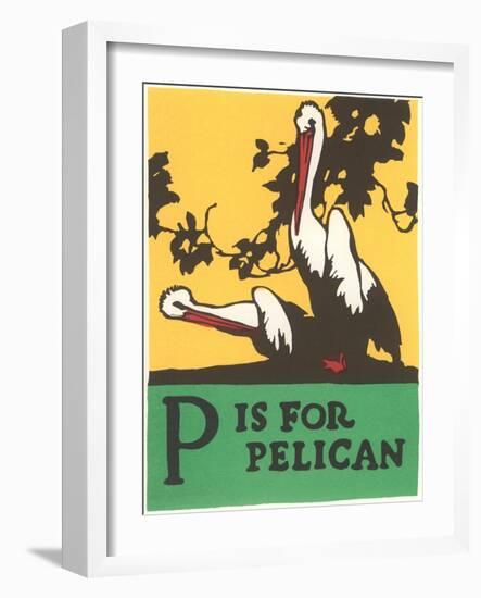 P is for Pelican-null-Framed Art Print