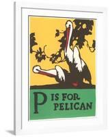 P is for Pelican-null-Framed Art Print